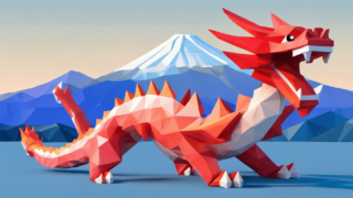生成AIで作ったドラゴンと富士山